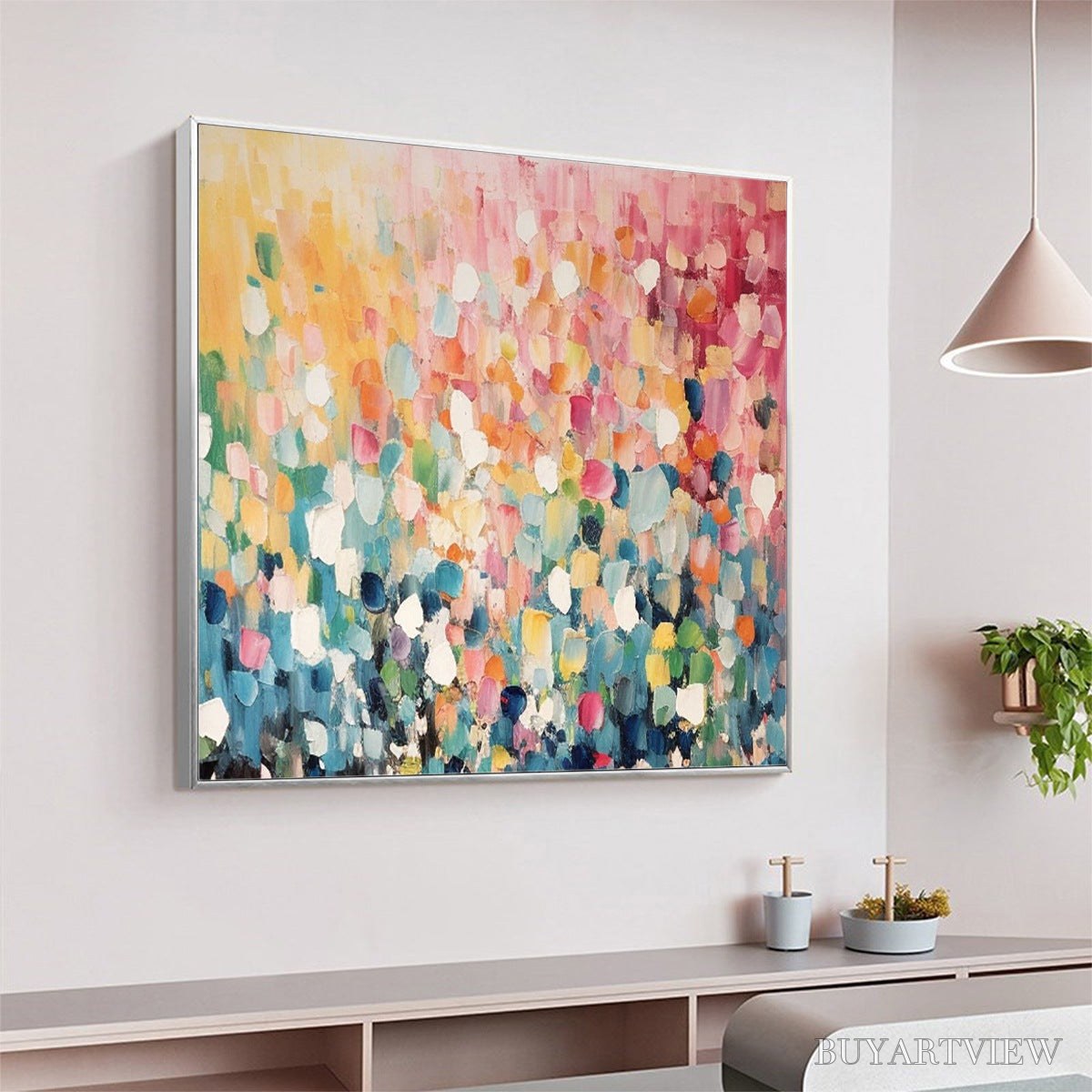 BUYARTVIEW Wild Bloom – Textured Abstract Colorful Floral Landscape Oil Painting - image 6