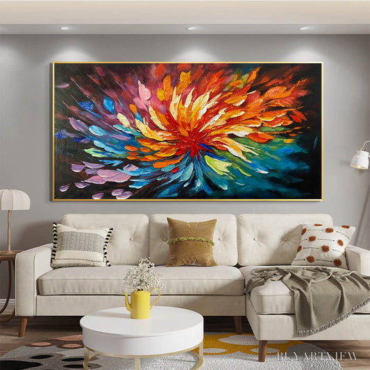 BUYARTVIEW Cosmic Bloom – Textured Abstract Oil Painting on Canvas - image 2