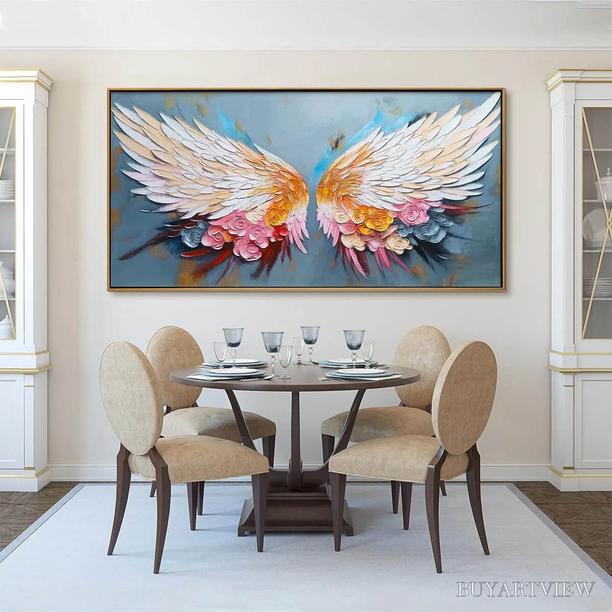 BUYARTVIEW Floral Flight – Textured Floral Wings Oil Painting on Canvas - image 6