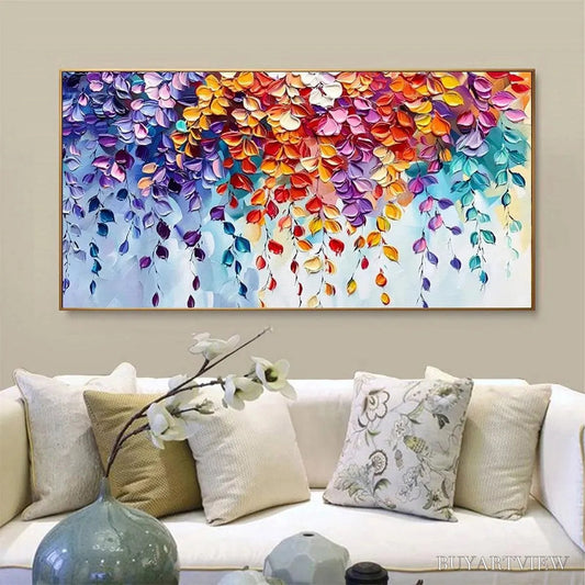 BUYARTVIEW Cascading Color – Textured Floral Impasto Painting - image 2