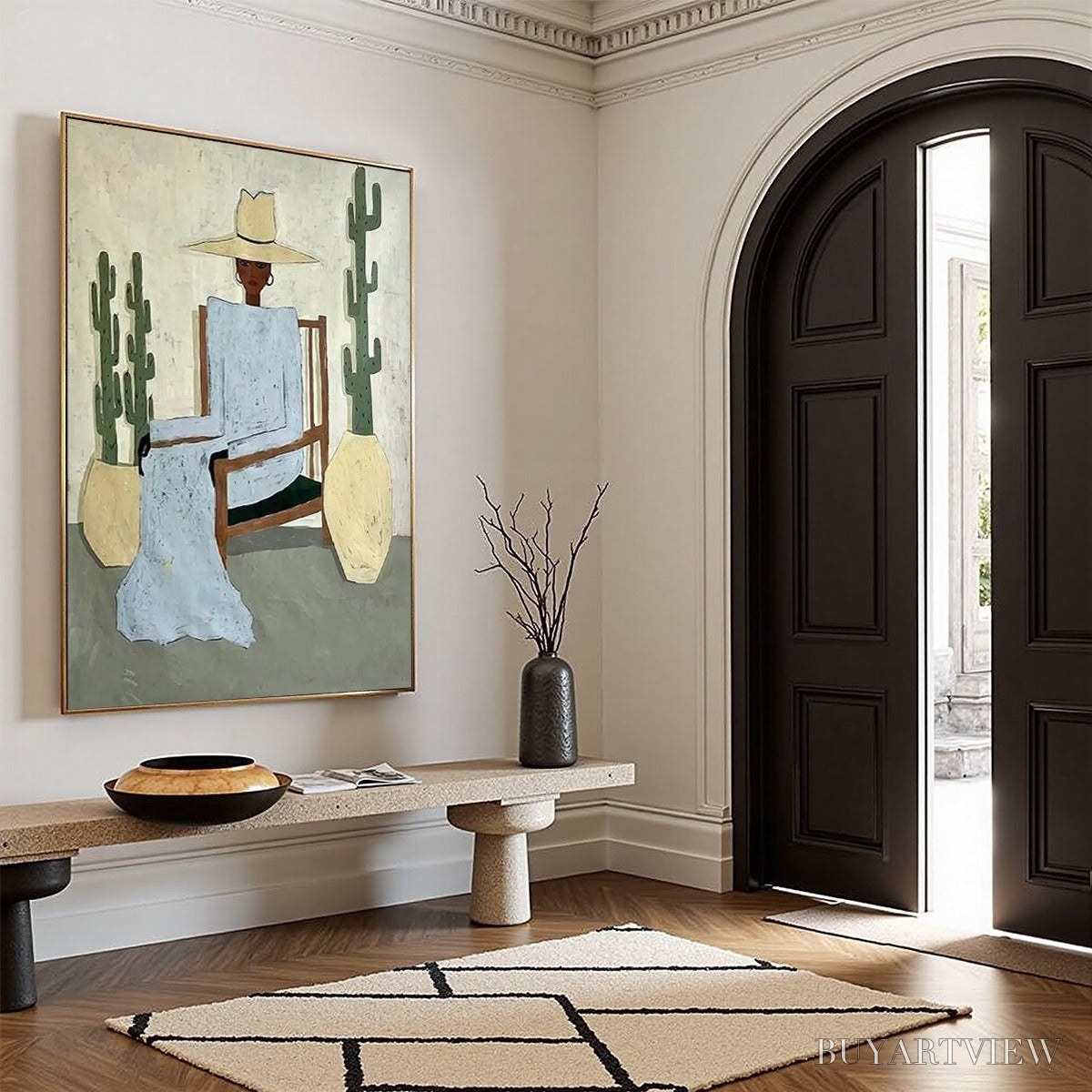 BUYARTVIEW Desert Poise – Minimalist Figurative Portrait Oil Painting - image 6