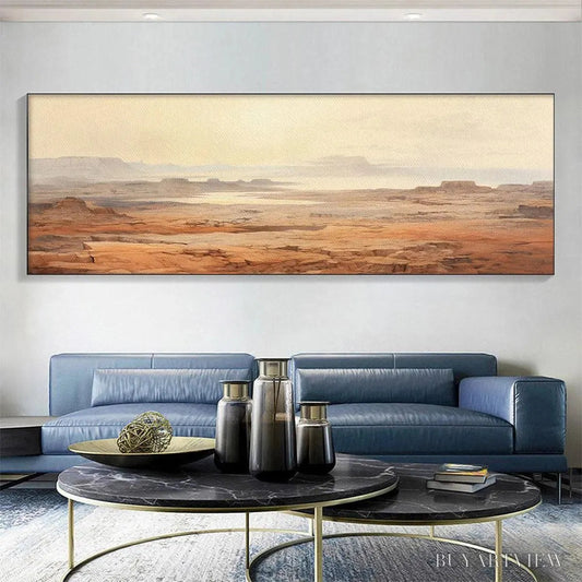 BUYARTVIEW Desert Mist Panoramic – Desert Landscape Painting, Panoramic , Minimalist Decor - image 2
