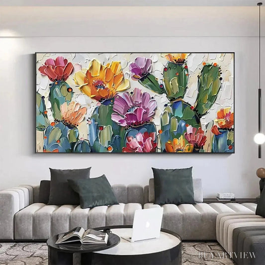 BUYARTVIEW Desert Garden – Textured Cactus Impasto Painting - image 2