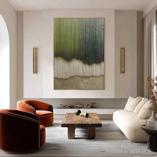 BUYARTVIEW Verdant Strata – Textured Wabi Sabi Abstract Earth Painting - image 2