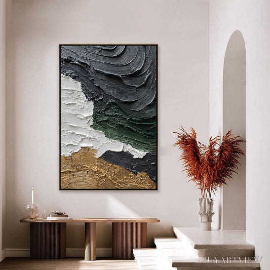 BUYARTVIEW Terra Firma – Heavily Textured Wabi Sabi Abstract Landscape Painting - image 2
