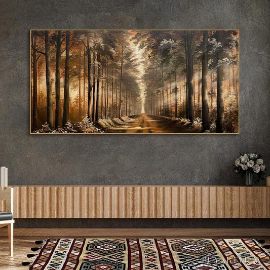 BUYARTVIEW Forest Path – Panoramic Landscape Oil Painting - image 2