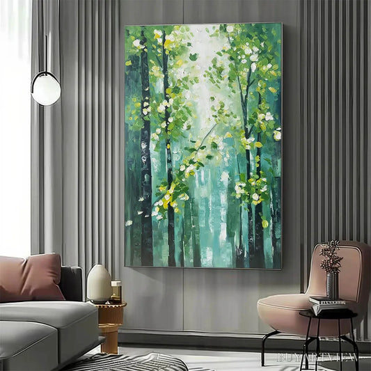BUYARTVIEW Emerald Grove – Forest Trees Nature Oil Painting - image 2