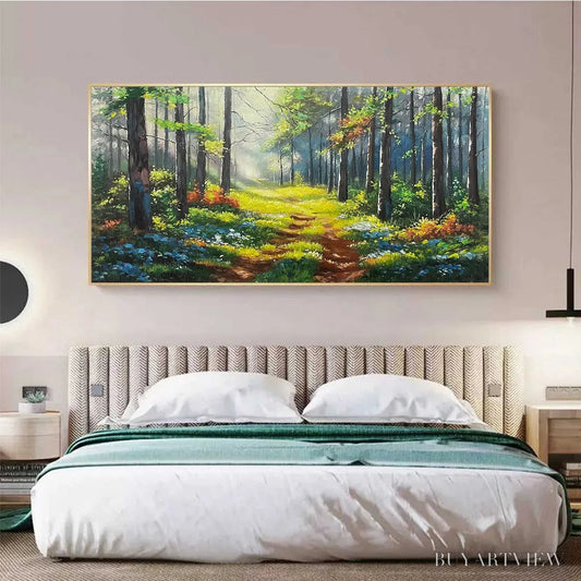 BUYARTVIEW Forest Path – Forest Landscape Painting, Nature Trail, Green, Living Room, Bedroom, Office - image 2