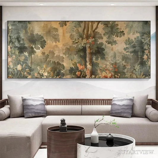 BUYARTVIEW Antique Forest Tapestry Panoramic – Forest Tapestry Painting, Panoramic - image 2