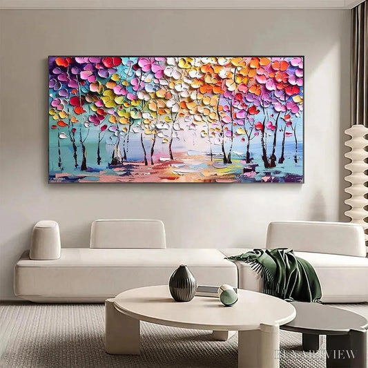 BUYARTVIEW Enchanted Forest – Textured Impasto Forest Painting in Vibrant Colors - image 2