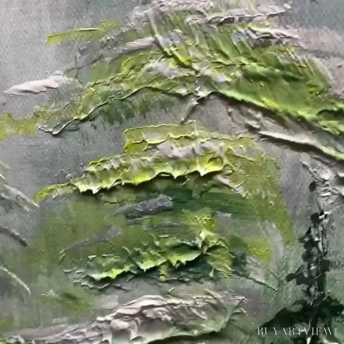 BUYARTVIEW Emerald Forest – Textured Atmospheric Forest Landscape Painting - image 6