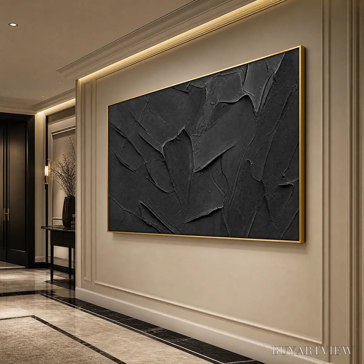 BUYARTVIEW Obsidian – Textured Minimalist Impasto Painting in Deep Black - image 6