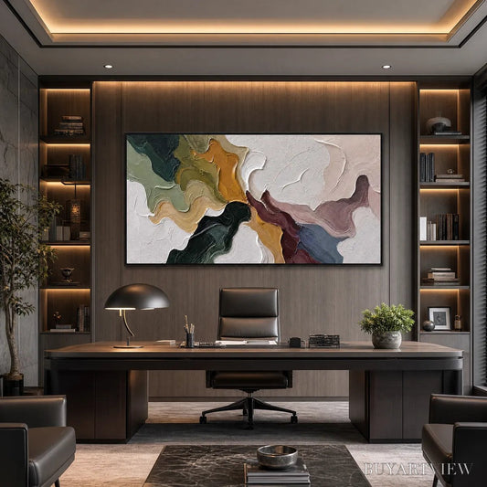 BUYARTVIEW Confluence – Colorful Textured Abstract Impasto - image 2