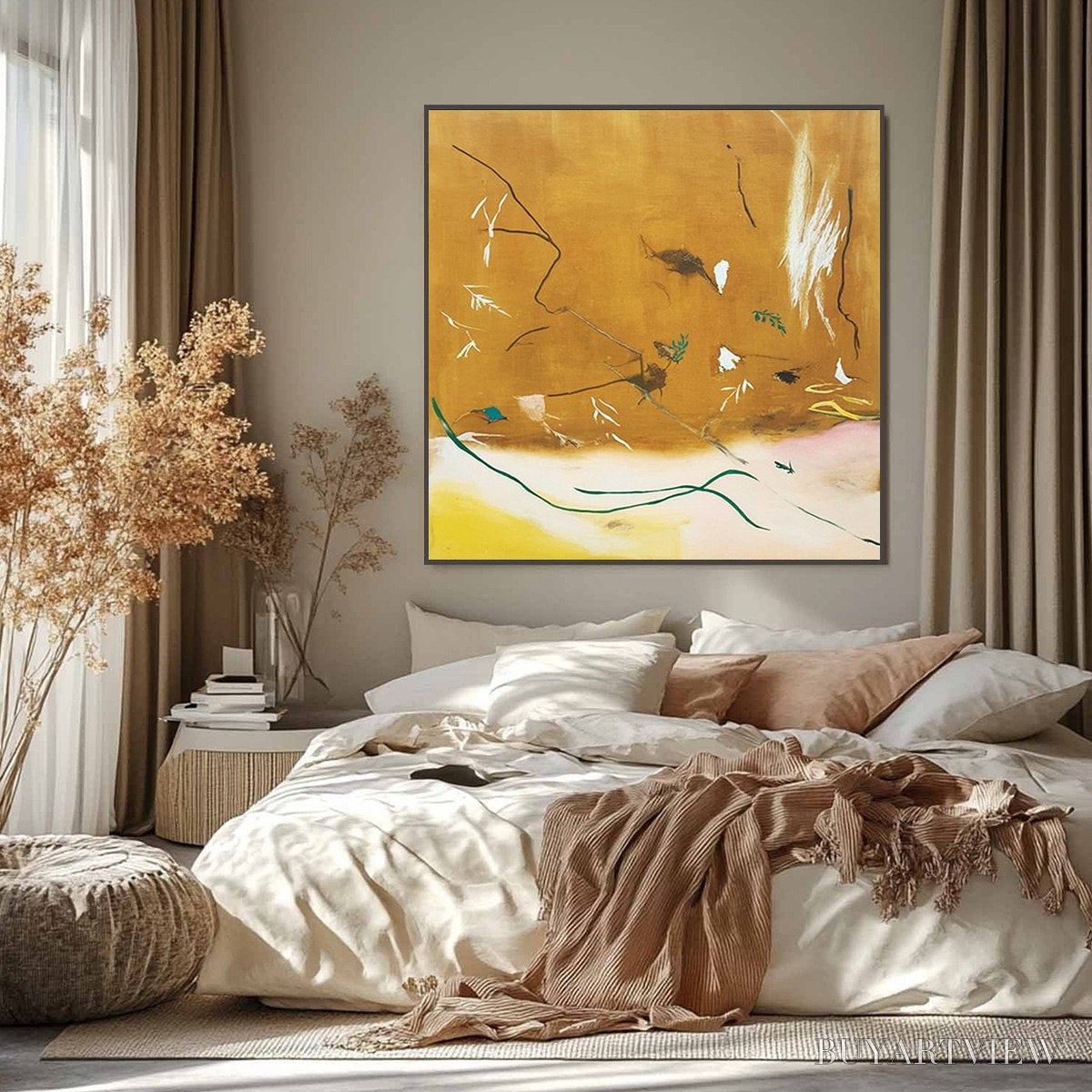 BUYARTVIEW Autumn Whisper – Earthy Abstract Painting for Modern Wabi Sabi Decor - image 6