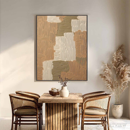 BUYARTVIEW Earthen Weave – Textured Wabi Sabi Abstract Painting in Neutral Tones - image 2