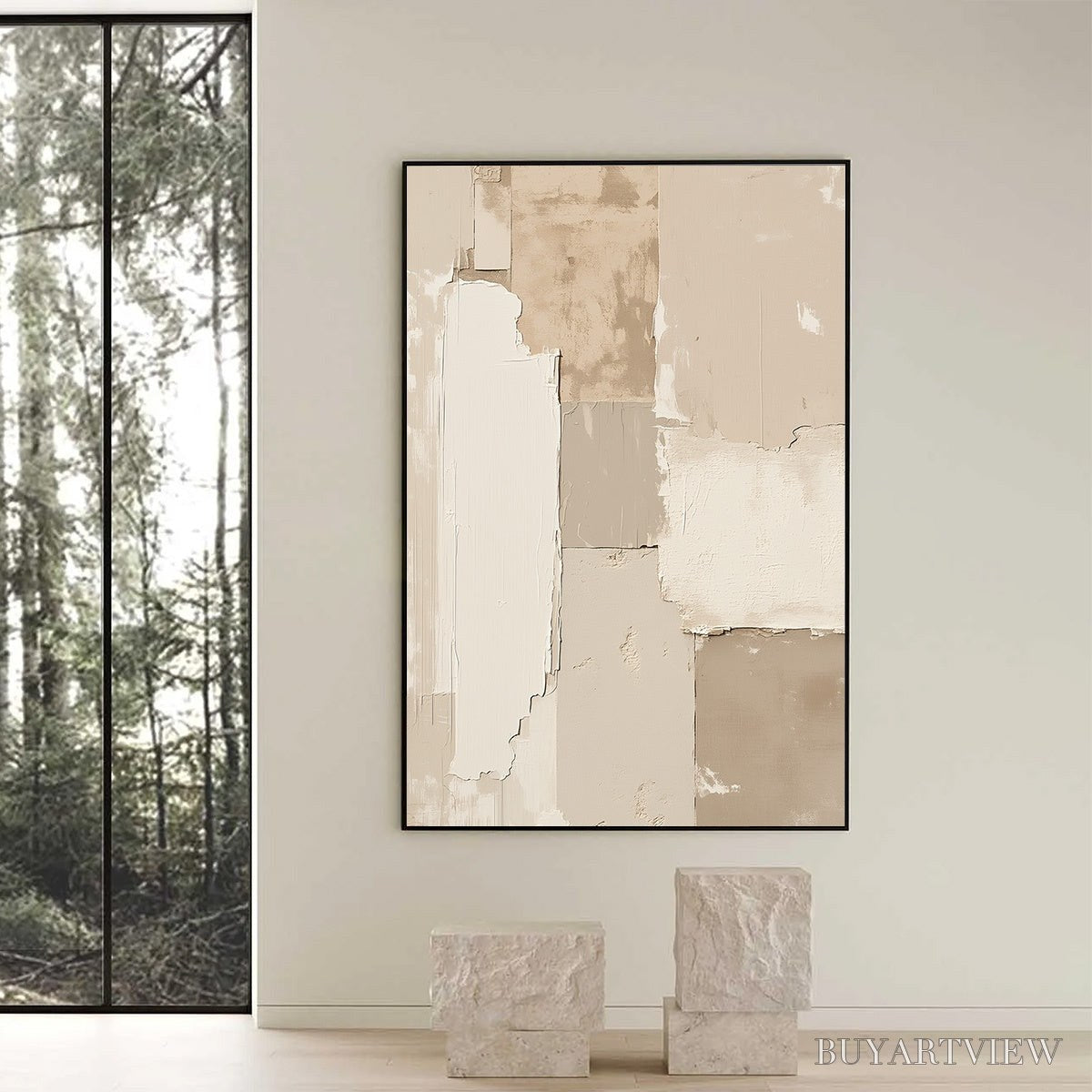 BUYARTVIEW Urban Fossil – Large Vertical Textured Minimalist Abstract Painting - image 6