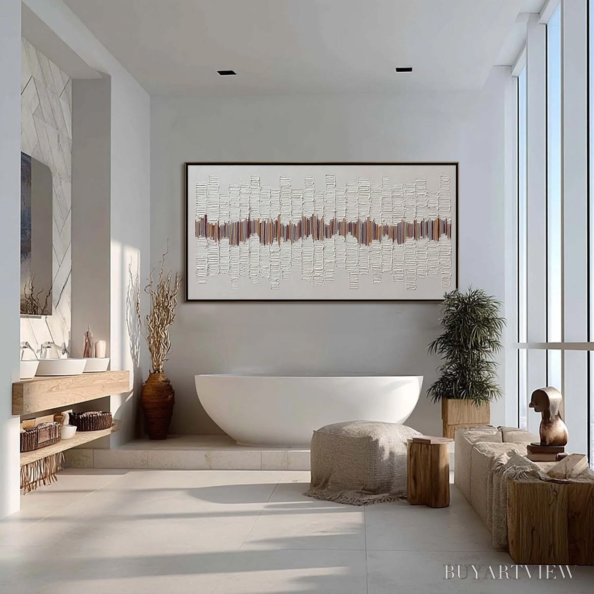 BUYARTVIEW Echoes in Silence – Large Textured Minimalist Abstract - image 6