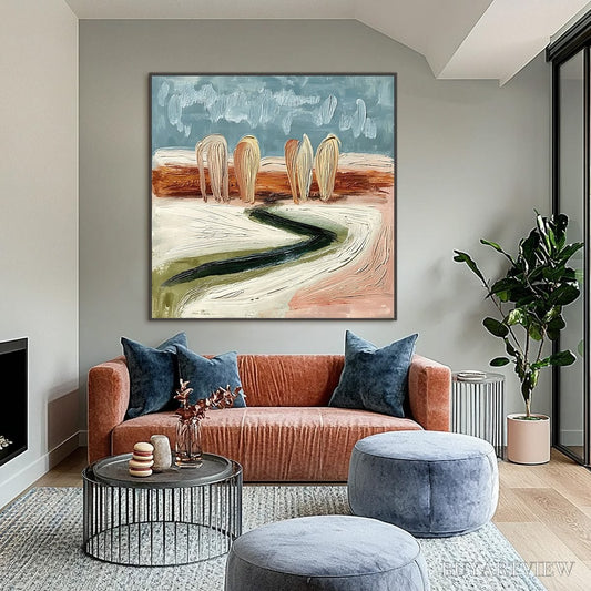 BUYARTVIEW Coastal Sentinels | Textured Abstract Landscape Oil Painting - image 2
