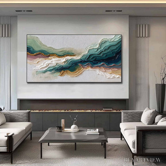 BUYARTVIEW Terra Rhythm – Heavily Textured Abstract Landscape Painting - image 2