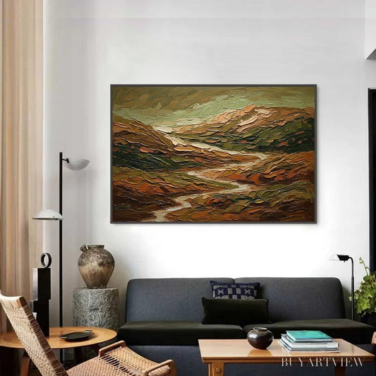 BUYARTVIEW Terra Vista – Heavily Textured Abstract Landscape Oil Painting - image 2