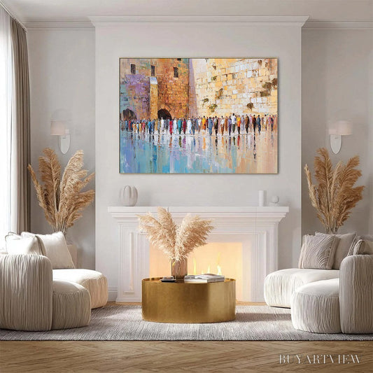 BUYARTVIEW Stones of Reverence – Textured Palette Knife Painting of a Historic Pilgrimage - image 2