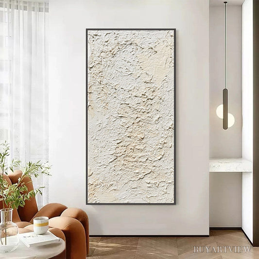 BUYARTVIEW Terra Blanca – Heavy Texture Minimalist Wabi Sabi Painting - image 2
