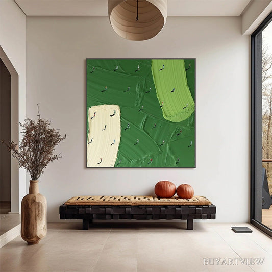BUYARTVIEW Fairway Dance – Textured Impasto Golf Scene Painting - image 2