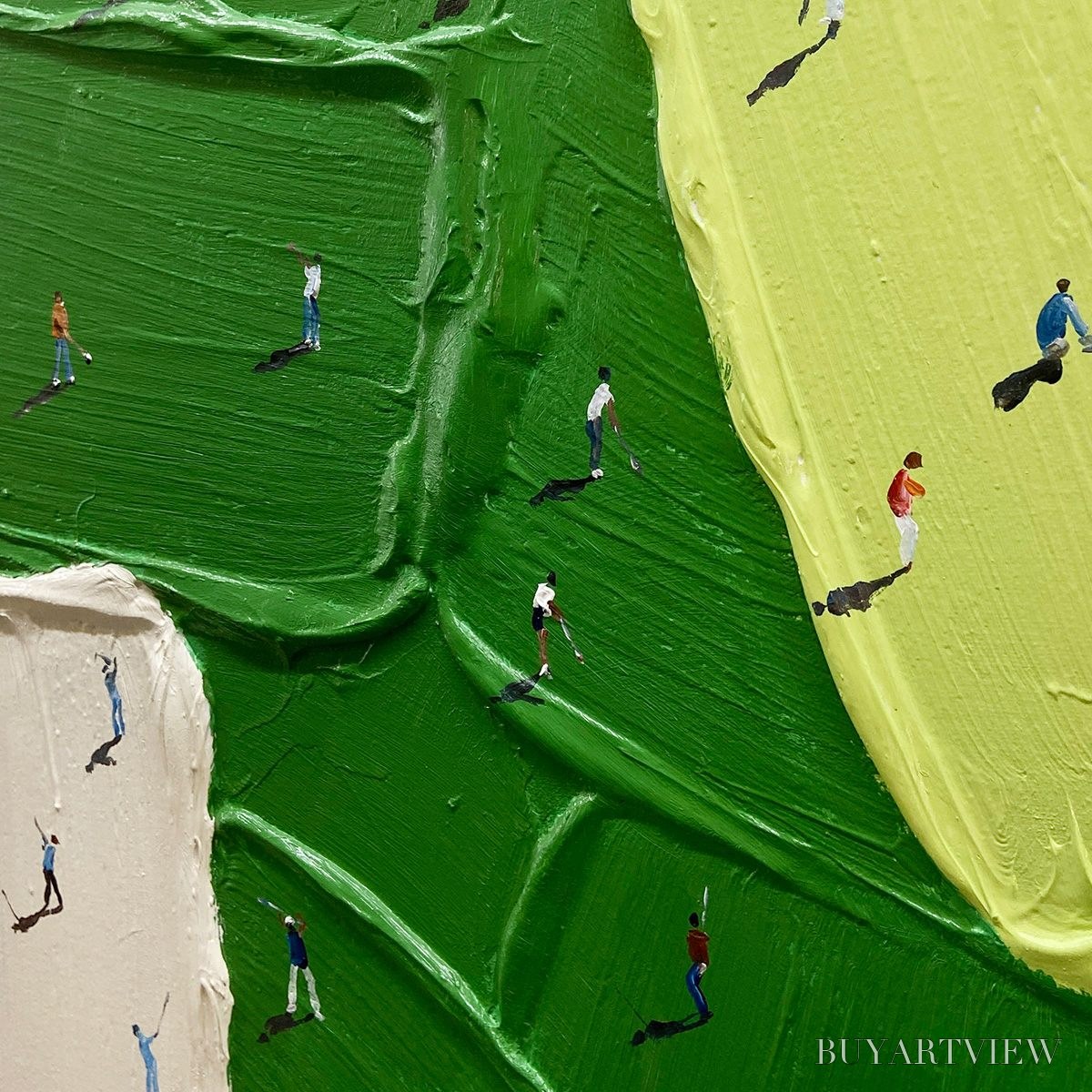 BUYARTVIEW Fairway Dance – Textured Impasto Golf Scene Painting - image 6