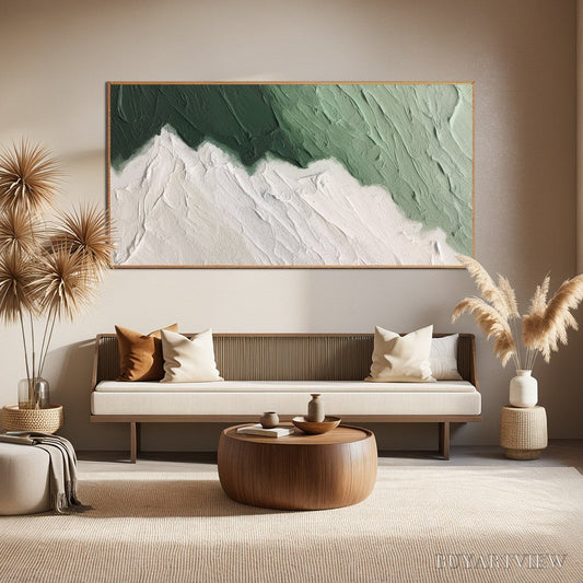BUYARTVIEW Emerald Peaks – Textured Abstract Landscape Oil Painting - image 2