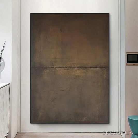 BUYARTVIEW Umber Abstract Landscape – Abstract Painting in Brown - image 2