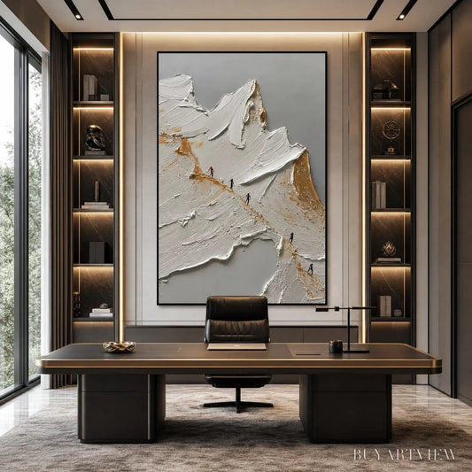 BUYARTVIEW the Ascent – Textured Abstract Mountain Impasto Oil Painting - image 2
