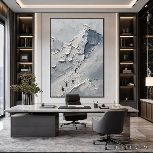 BUYARTVIEW the Ascent – Textured Palette Knife Mountain Climbers - image 2