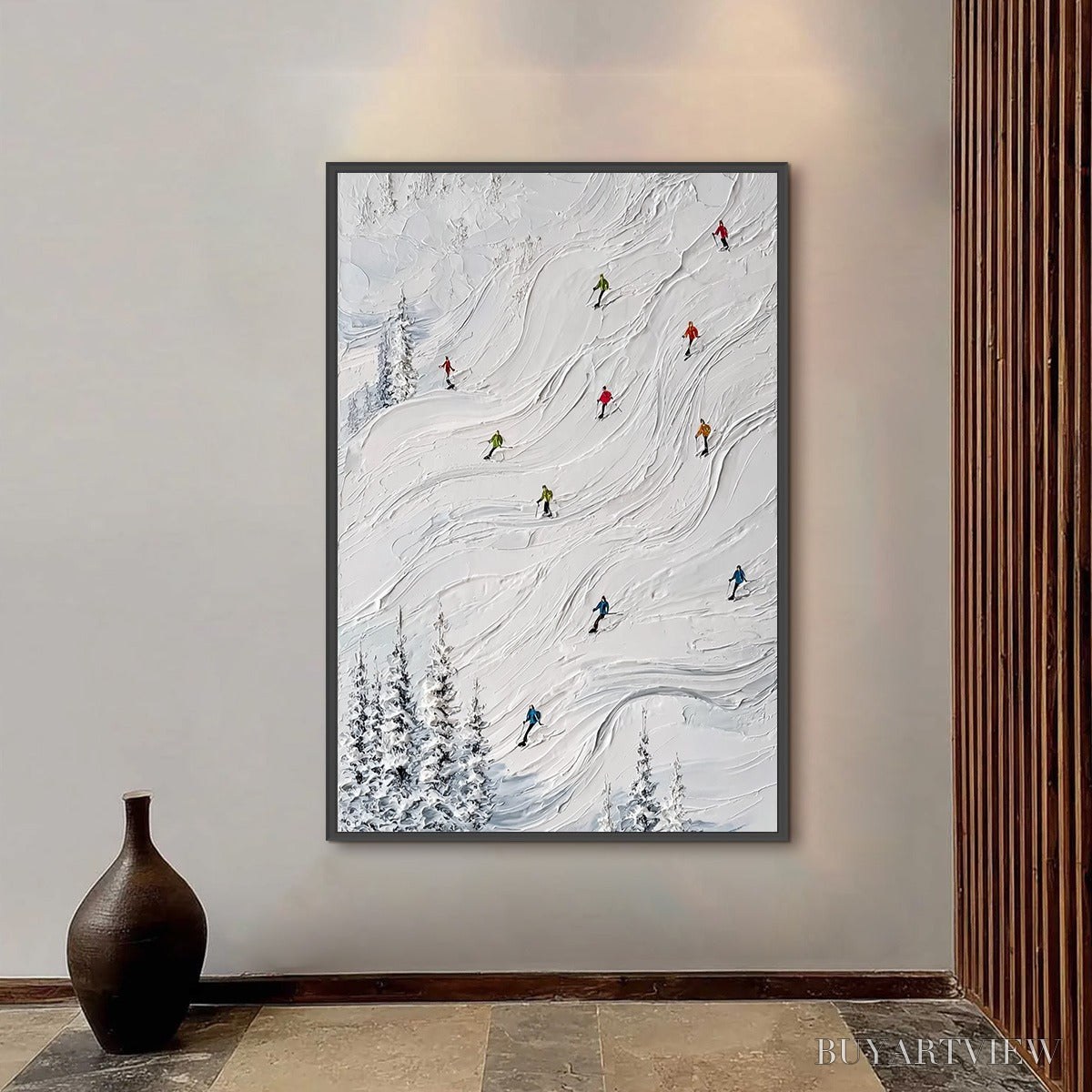 BUYARTVIEW Powder Day – Textured Impasto Ski Slope - image 6
