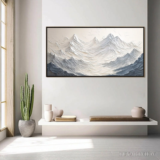 BUYARTVIEW Alpine Majesty – Textured Minimalist Mountain Painting - image 2