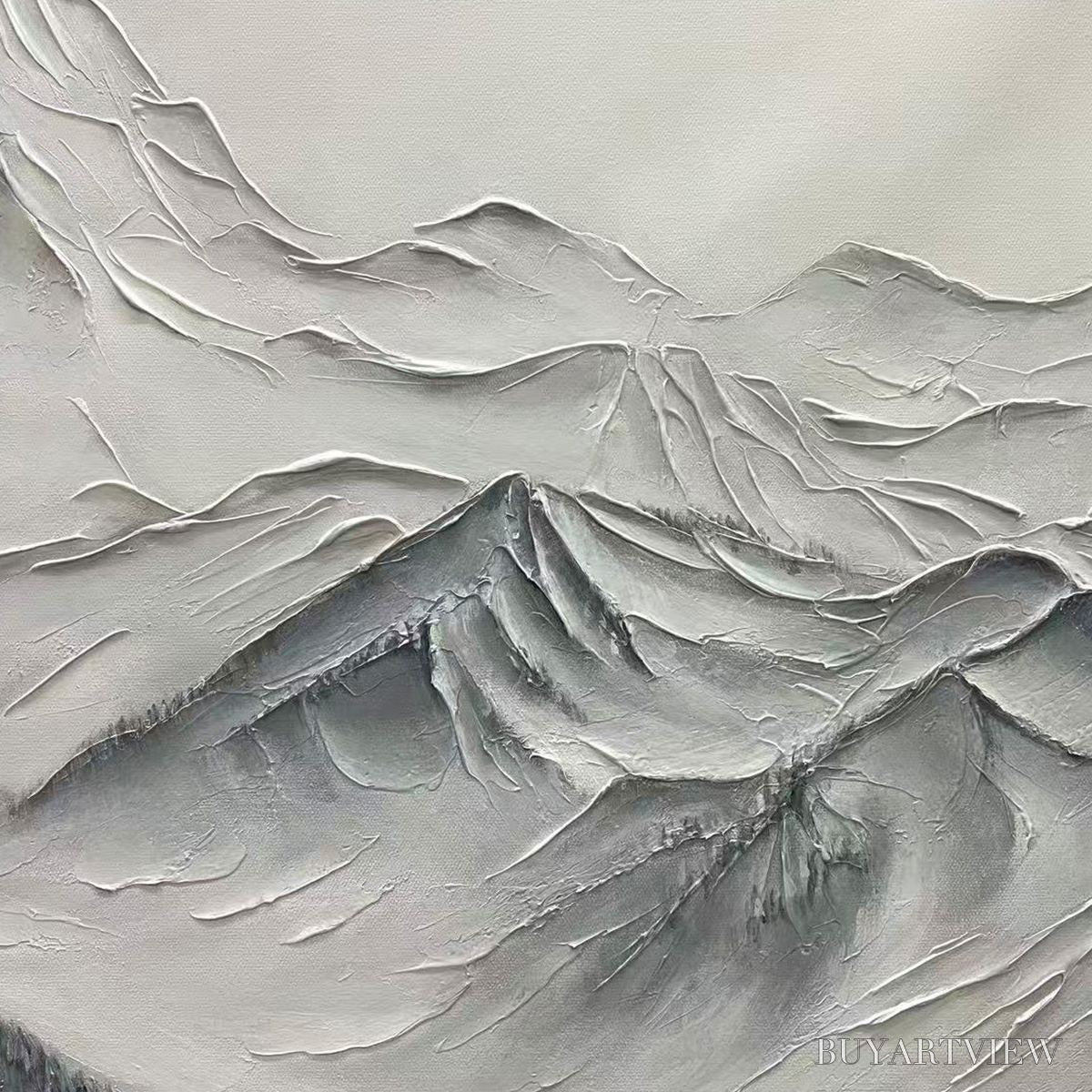 BUYARTVIEW Frozen Peaks – Textured Minimalist Mountain Landscape - image 6