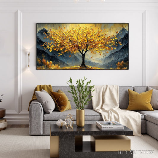 BUYARTVIEW Golden Majesty – Textured Landscape Oil Painting - image 2
