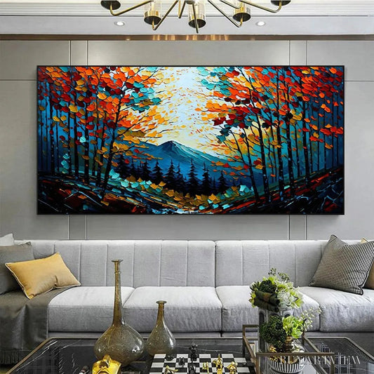 BUYARTVIEW Colorful Forest Landscape Oil Painting - Autumn Vibes - image 2