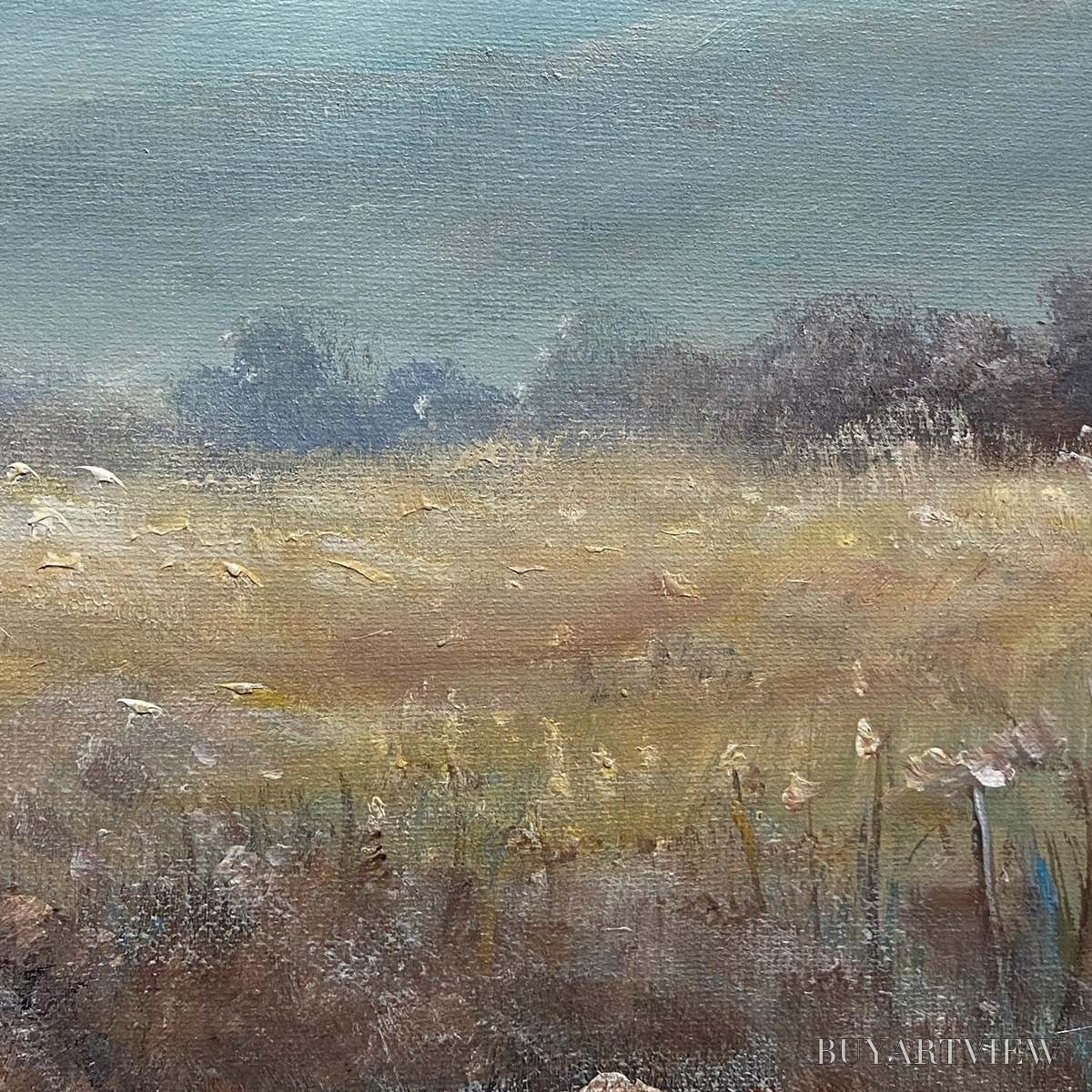BUYARTVIEW Meadow Valley Panoramic – Landscape Painting, Panoramic - image 6