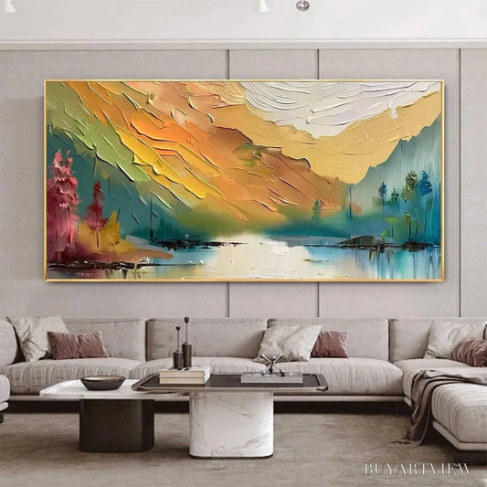 BUYARTVIEW Autumn Valley – Textured Landscape Painting - image 2