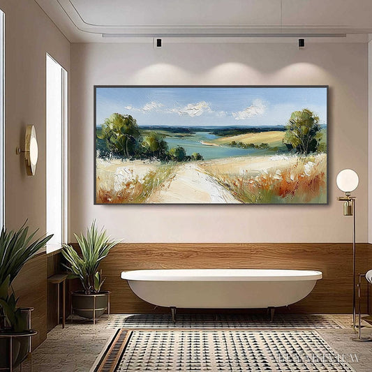 BUYARTVIEW Horizon'S Embrace – Textured Impasto Countryside Landscape Oil Painting - image 2