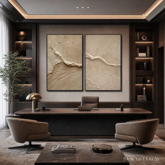 BUYARTVIEW Coastal Drift – Wabi Sabi Inspired Textured Abstract Painting Set - image 2