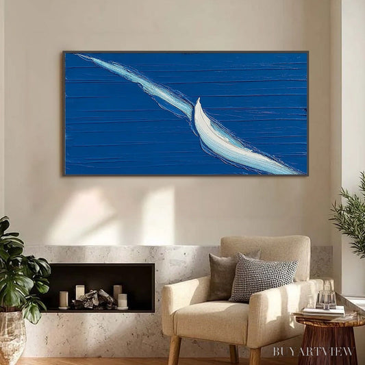 BUYARTVIEW Voyage – Minimalist Textured Abstract Sailboat Painting - image 2