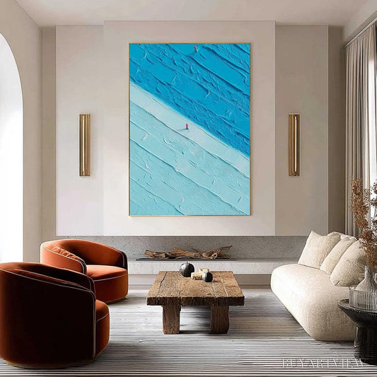 BUYARTVIEW the Crossing – Textured Minimalist Abstract Seascape Painting - image 2