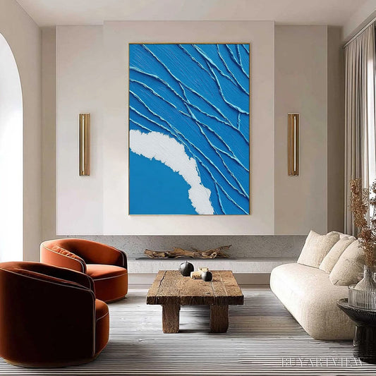 BUYARTVIEW Aegean Tide – Textured Impasto Abstract Seascape Painting - image 2