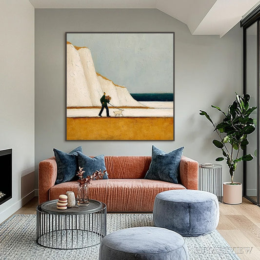 BUYARTVIEW Coastal Devotion – Textured Wabi Sabi Seascape Oil Painting - image 2