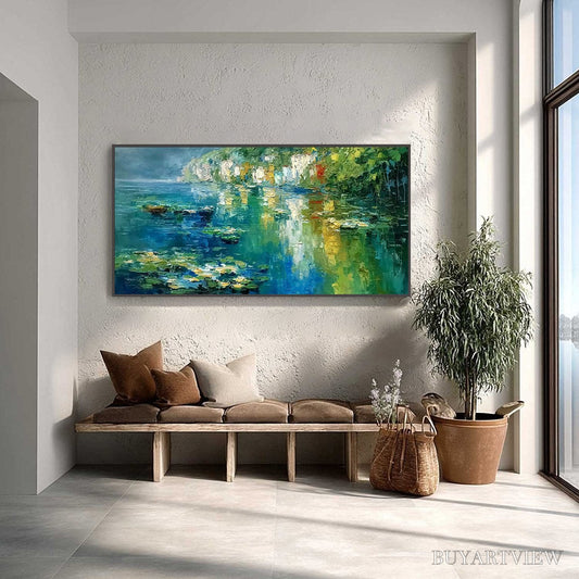 BUYARTVIEW Amalfi Reflections – Textured Impasto Painting of Italian Coast Reflections - image 2