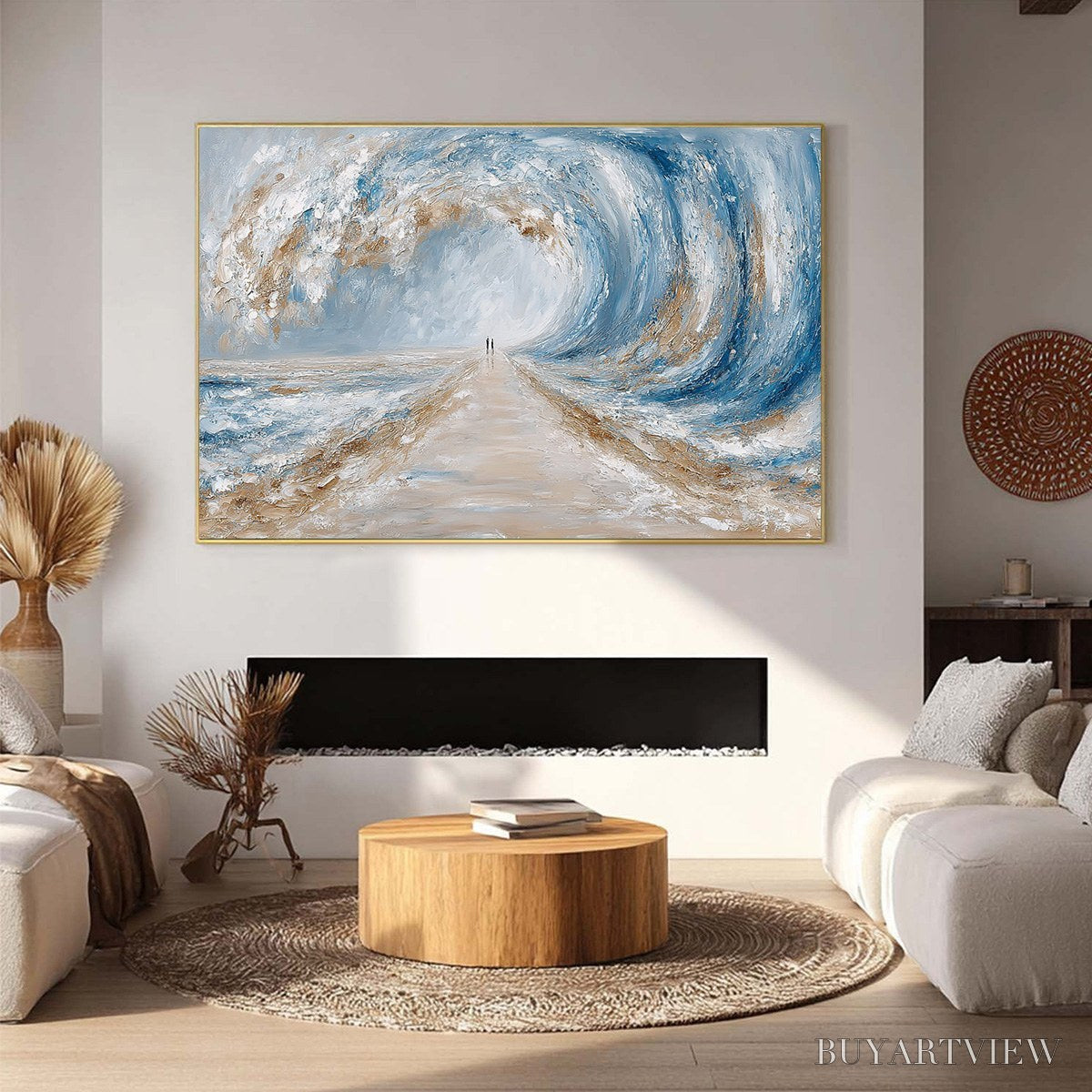 BUYARTVIEW the Path Within the Tide – Large Textured Abstract Seascape Painting - image 6