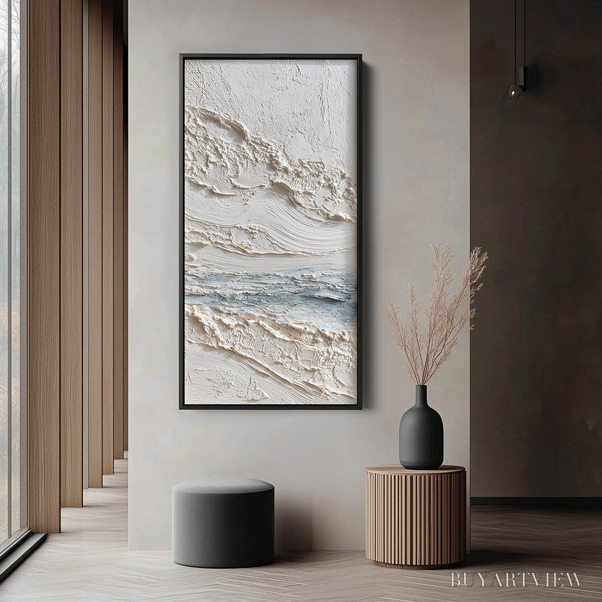 BUYARTVIEW Tideline – Wabi Sabi Textured Coastal Abstract Painting - image 6