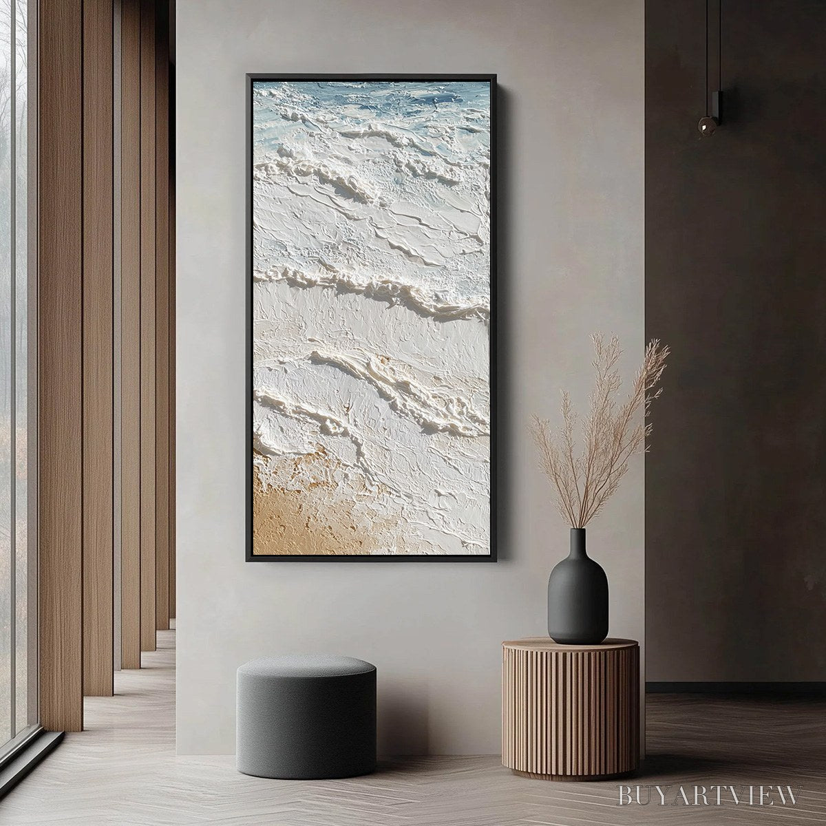 BUYARTVIEW Shoreline Whispers – Textured Wabi Sabi Coastal Painting - image 6