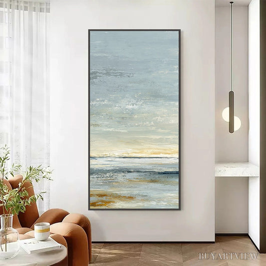 BUYARTVIEW Quiet Horizon – Textured Minimalist Wabi Sabi Seascape - image 2